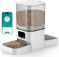 Smart WiFi Automatic Cat Feeder for Two Cats - 6L Capacity with Dual Stainless Steel Bowls, APP Control, and Voice Recorder